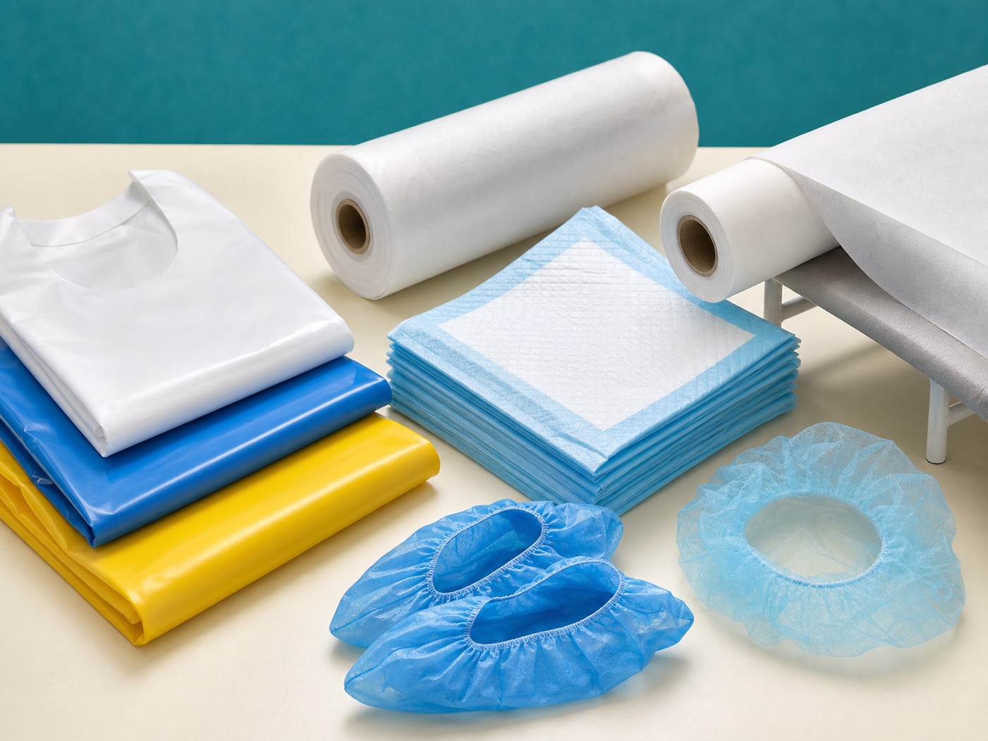 Foto referencial de Mandil de PVC blanco